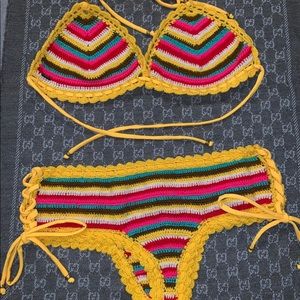 Handmade crotchet Colombian bikini set Size:med